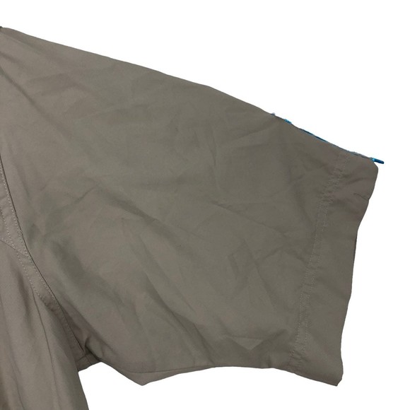 Mens Silky Polesther Under Armour Button Front Shirt w/Zip Pockets & Vented Back - Picture 4 of 9